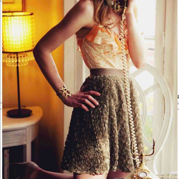 Mischa Barton Dresses & Skirts - ✅3/$18 Light Olive Rosette Tulle Circle Skirt